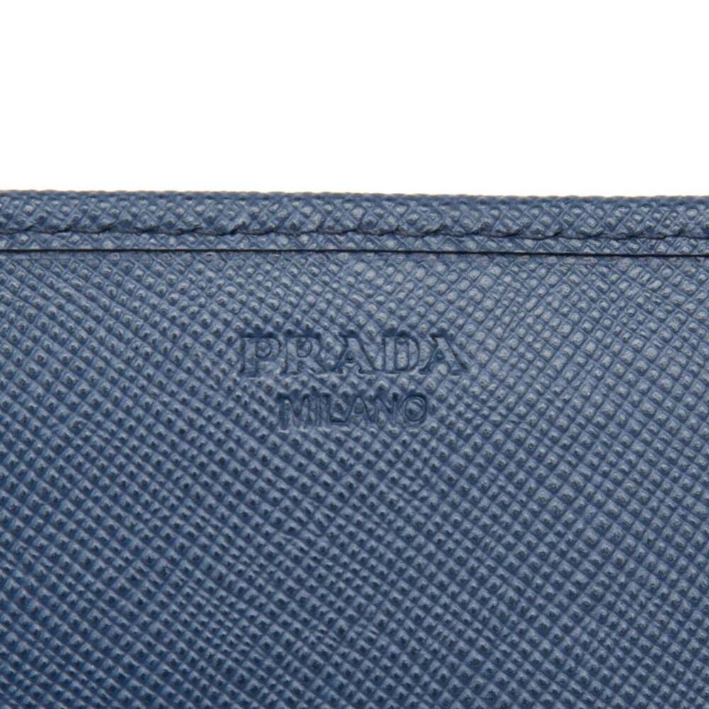 PRADA Blue Leather Saffiano Shoulder Bag - Picture 5 of 6